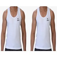 Combo of 2 White Cotton Men's Vest by Silba