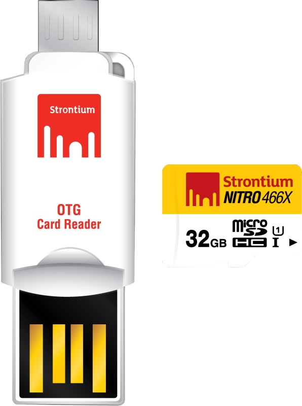 Strontium 32 GB Nitro 466X UHS-1 microSDHC Memory Card With OTG Card Reader Rs.749