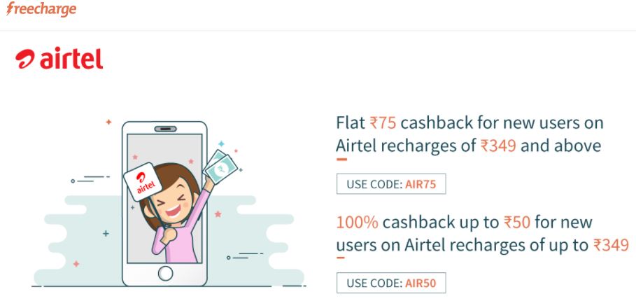 airtel freecharge prepaid recharge offer