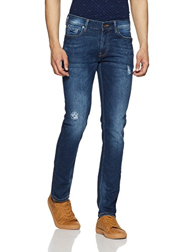 United Colors Of Benetton Blue Blue Medium Wash Slim Fit Jeans