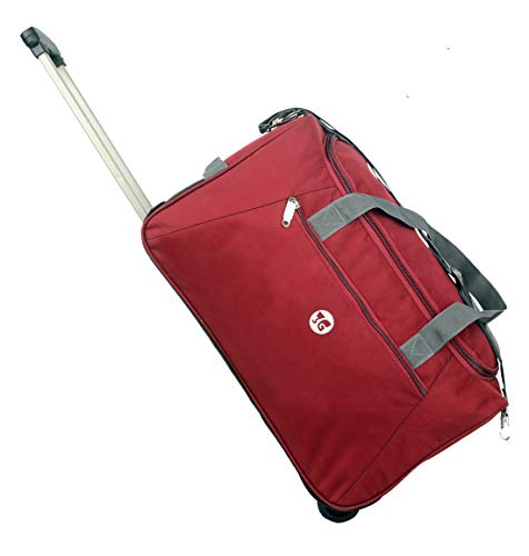 3G Atlantis Series Polyester 40 L Maroon Duffel Travel Luggage with Inner Aluminium Trolley