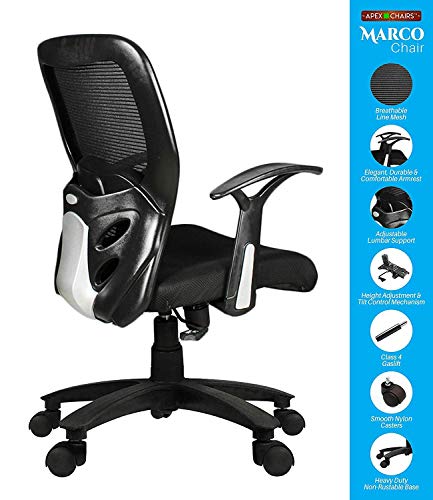 SAVYA HOME APEX Chairs MARCOZY Star Base Medium Back Office Chair