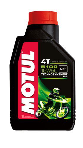 Motul 104080 5100 4T Hybrid 15W-50 Petrol Engine Oil for Bikes (1 L)