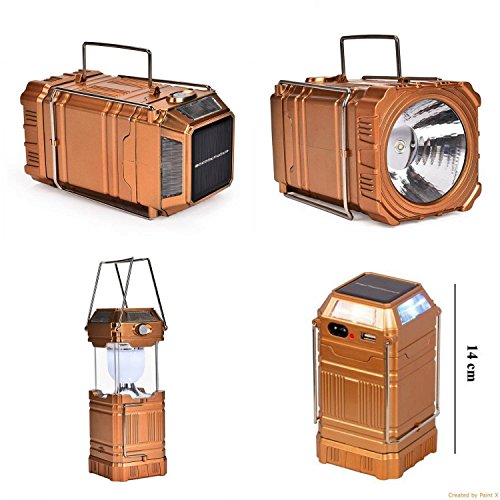 Bulfyss Versatile 6 LED Solar Rechargeable Emergency Light Lantern, Bottom LED Torch, 4 LED Colourful Blinking Beacon Indicator – Assorted Color