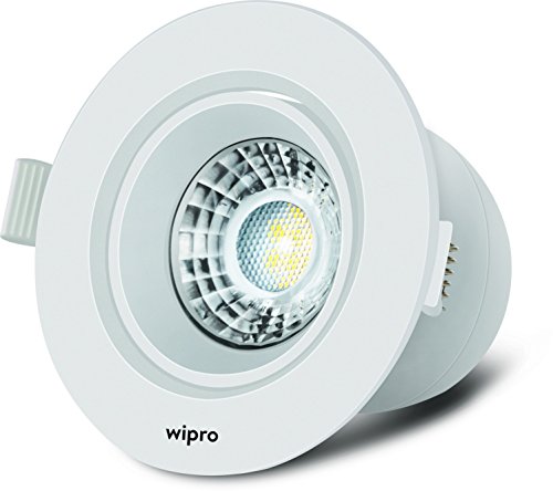 Wipro D540765 Garnet 7-Watt Wave Spotlight (Cool Day Light, White, Round)