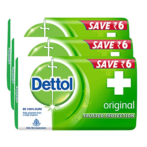 Dettol Germ Protection Bathing Bar Soap - 75 g (Pack of 3,...