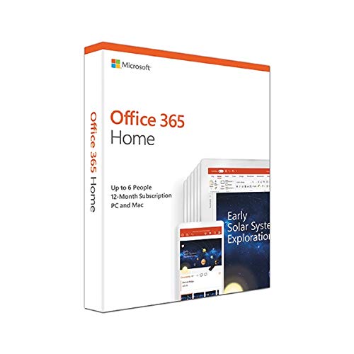 Microsoft Office 365 Home- 5 PC or 5 Mac laptops + 5 Tablets, 1 Year (Activation Key Card)