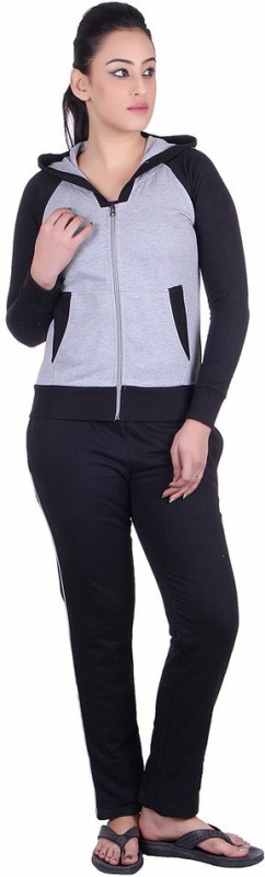 Vivid Bharti Gray Fleece Tracksuit