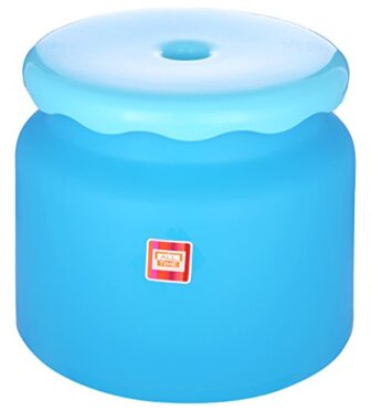 All Time Frosty Plastic Bathroom Stool, Blue