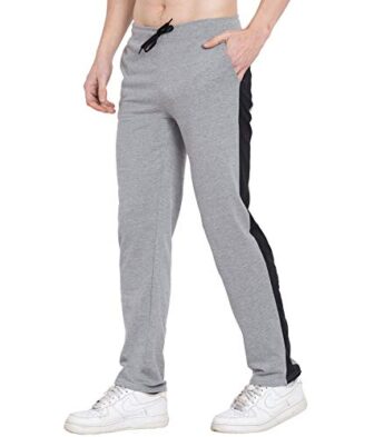 CLITHS Grey & Black Trackpants for Men, Sport Lower for Men /...