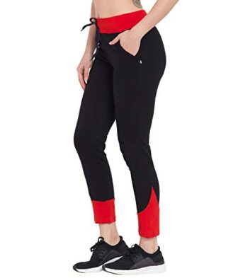 Cliths Sports Trackpants for Women/Black and Red Stylish Lower Pant for Women/Girls...