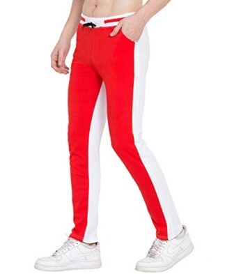 CLITHS Trackpants for Men Stylish Lower for Men Stylish Sports- Red and...