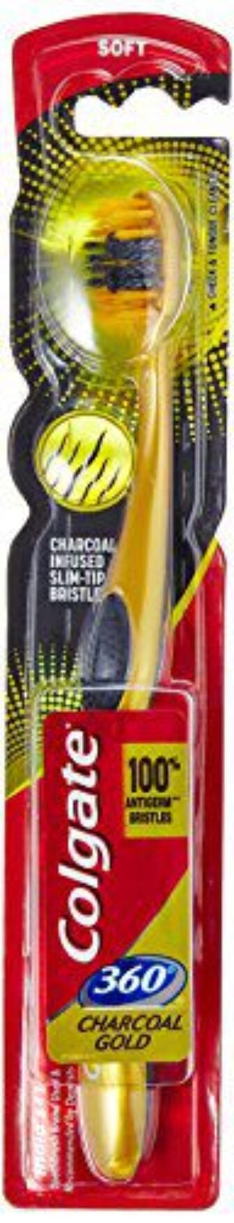 Colgate Toothbrush 360 Degree Charcoal Gold Soft Bristles - 1 Piece
