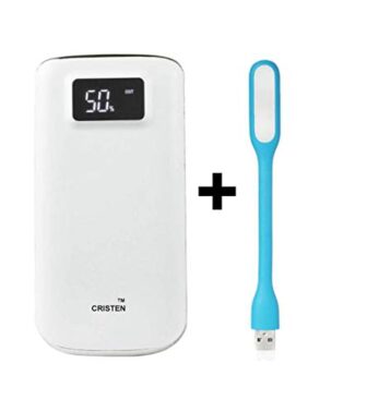 CRISTEN White Galaxy 15000 -mAh Li-Polymer Power Bank (White) with USB Light