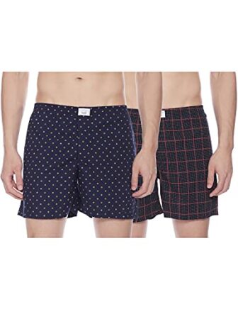 Diverse Men's Slim Printed Boxer Shorts (DCMBS01SC09L34-257_Blue, White, Red_M)