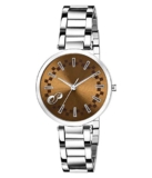 Brown Dial Round Shape Leather Belt Analog Watch For Women’s & Girls