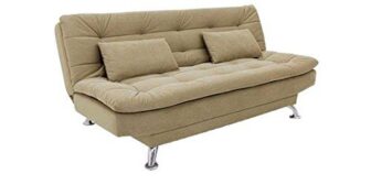 FabHomeDecor Supersoft Three Seater Sofa cum Bed (Beige)