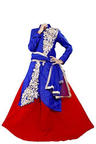 Fashion Vogue Girl's Banglory Silk Anarkali blue colour Free Size Salwar Suit...