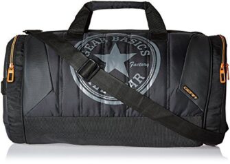 Gear Polyester 47 cms Black and Orange Travel Duffel (METDFPRO20106)