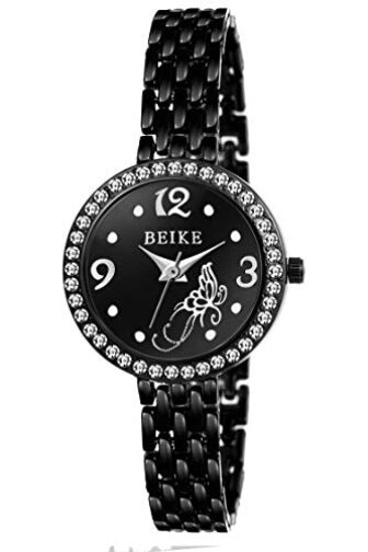 IIK Collection Black Dial Metal Chain Analoge Watch for Women and Girls...