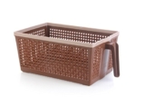Nayasa Frill No. 1 Plastic Fruit Basket, Small, Chocolate