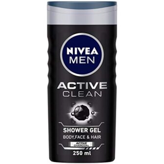 NIVEA Men Body Wash, Active Clean with Active Charcoal, Shower Gel for...