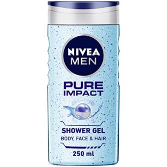 NIVEA Men Body Wash, Pure Impact with Purifying Micro Particles, Shower Gel...
