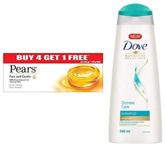 Pears Pure And Gentle Bathing Bar, 125g (Pack Of 5) & Dove...