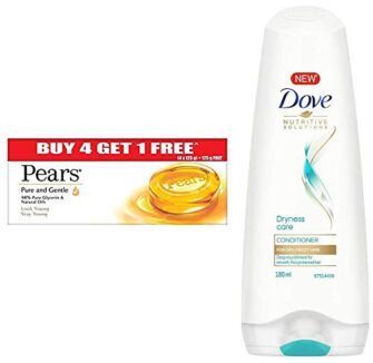 Pears Pure And Gentle Bathing Bar, 125g (Pack Of 5) & Dove...