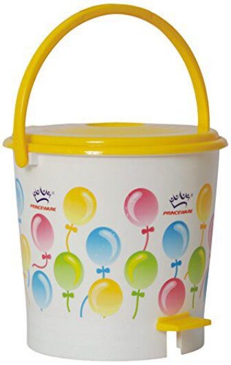 Princeware 4432 Printed Round Small Assembled Light Garbage Bucket (12 Litres) (Assorted...