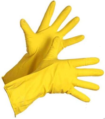 S K Enterprise Rubber Hand Gloves Reusable Washing Cleaning Kitchen Garden (Color...