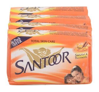 Santoor Soap - Sandal and Turmeric, 4x75g Pack