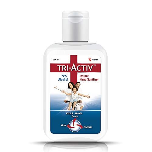 Tri-Activ 72% Alcohol Based Instant Hand Sanitizer - 250 ml (Pack of 2)