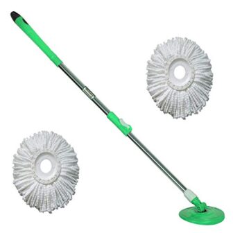 Winberg (TM) Mop 360° Spin,Stainless Steel Rod Stick Rotating Pole with 2...