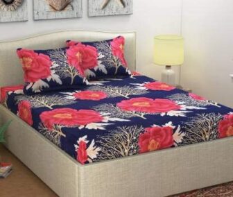 ZATCHBELL Microfiber King Size Double Bedsheet with 2 Pillow Covers (Blue 3)