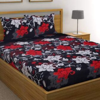 ZATCHBELL Microfiber King Size Double Bedsheet with 2 Pillow Covers (multi3)